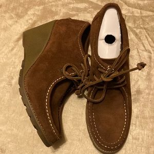 Sperry Stella Keel Brown Suede Wedge Booties